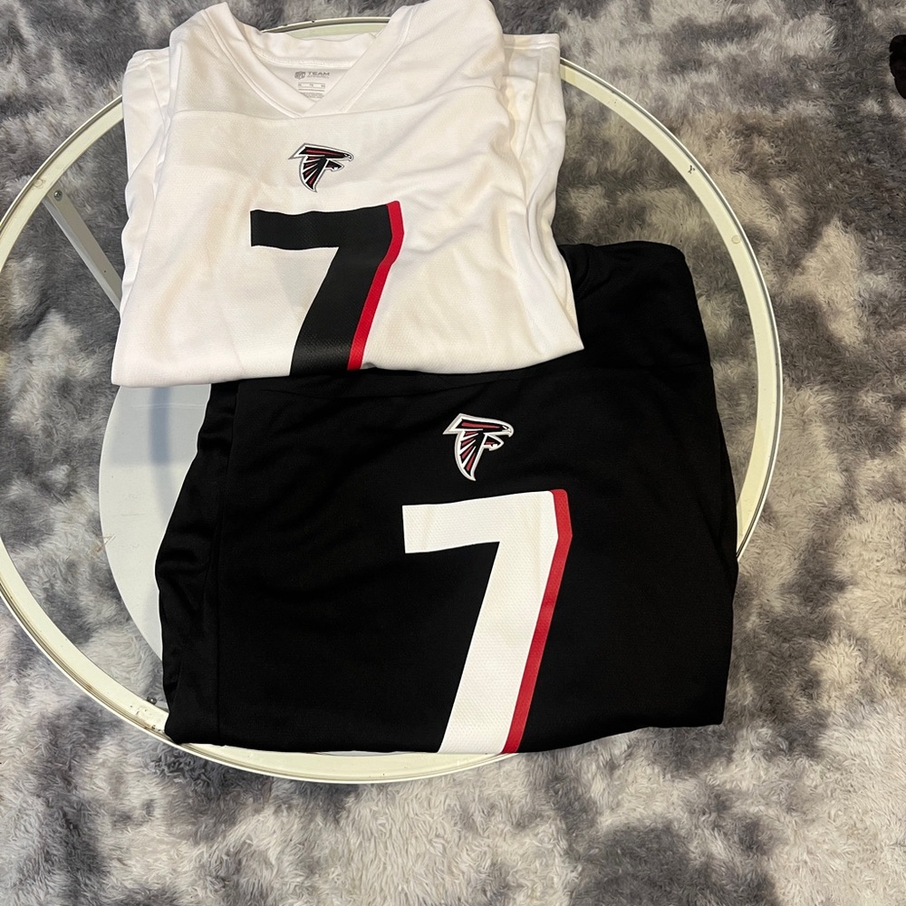 Bijan Robinson NFL Atlanta Falcons White and Black #7 Jersey Set